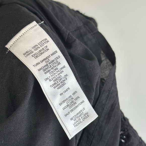 NWT Vineyard Vines Black Eyelet Tiered Ruffle Neck Dress Size XL - Picture 11 of 15